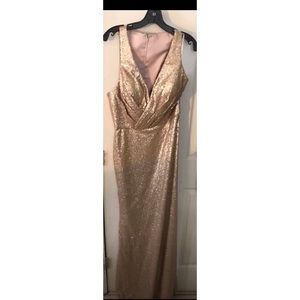 Gold Sequin Bridesmaid/Prom Dress